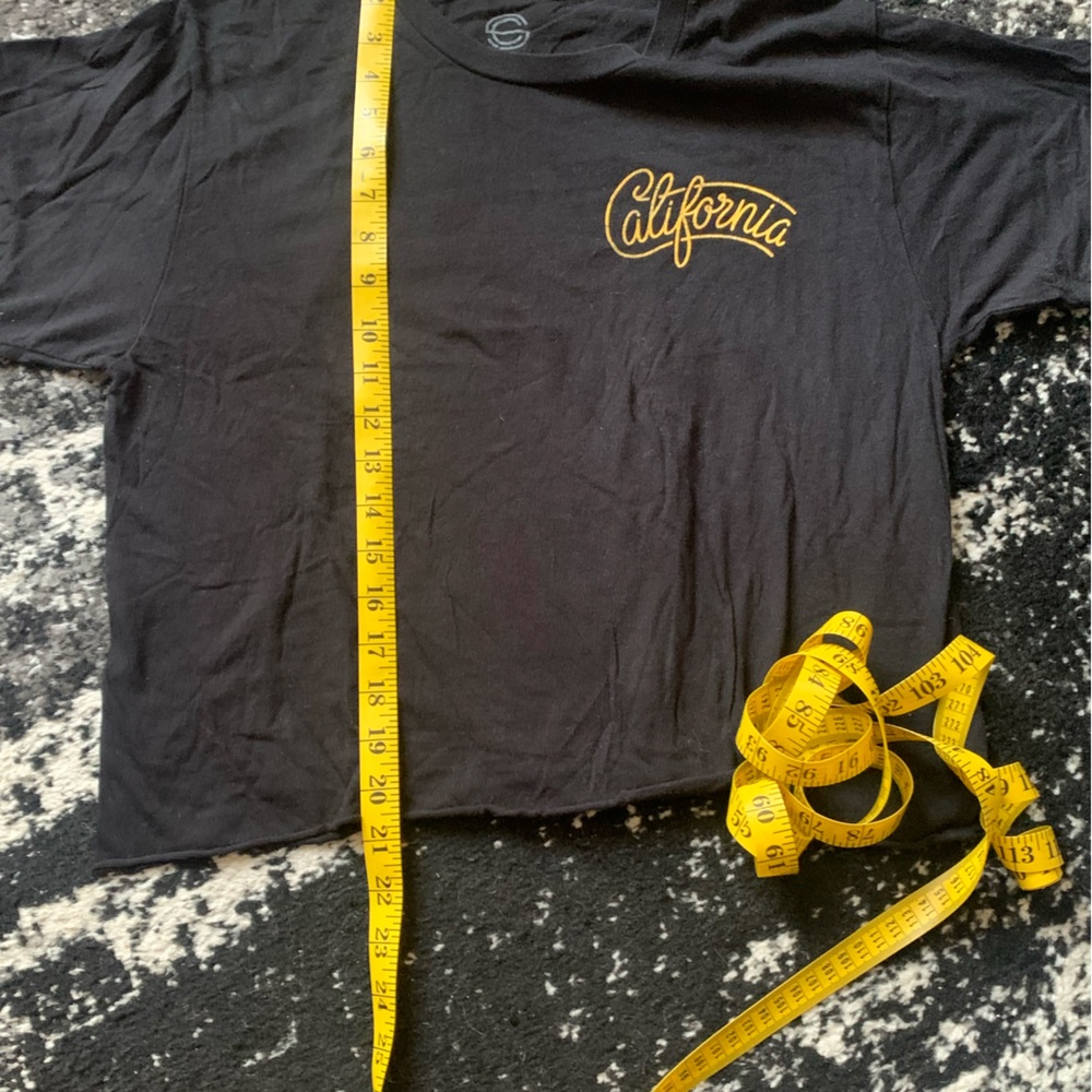 Faded Black California Landmarks Graphic Crop Top T-Shirt - Picture 8 of 11